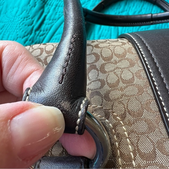 Vintage Coach Top Handle Satchel with Matching Wallet in Mini Monogram Pattern - Picture 16 of 16